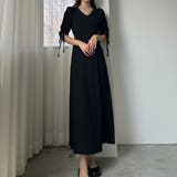 Louere 楊柳ギャザースリーブVネックワンピース【ペチスカートセット】 | Louere | 詳細画像5 