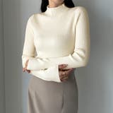 アイボリー | Louere ハイネックリブニット | Louere