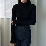 ブラック | Louere ハイネックリブニット | Louere