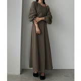 グレージュ | Louere ショートニットトップス＋フレアキャミワンピース | Louere