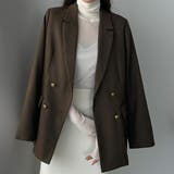 ブラウン | Louere ゴールドボタンテーラードジャケット | Louere