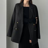 チャコール | Louere ゴールドボタンテーラードジャケット | Louere