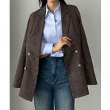 Aブラウン | Louere ゴールドボタンテーラードジャケット | Louere