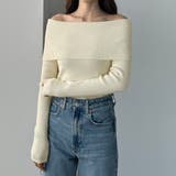 Louere ワイドオフショル長袖ニットトップス | Louere | 詳細画像2 
