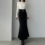 ブラック | Louere ハイウエストベルトマーメイドスカート | Louere