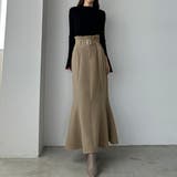 グレージュ | Louere ハイウエストベルトマーメイドスカート | Louere