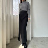 Louere ハイウエストヘリンボーンバックスリットペンシルスカート | Louere | 詳細画像2
