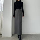 ダークグレー | Louere Iラインロングスカート | Louere