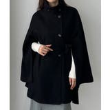 ブラック | Louere ハイネックミドル丈コート | Louere