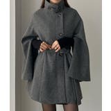 ダークグレー | Louere ハイネックミドル丈コート | Louere