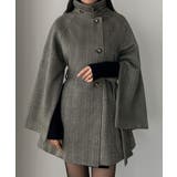 Aダークグレー | Louere ハイネックミドル丈コート | Louere