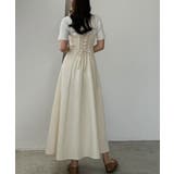 アイボリー | Louere バックレースアップフレアキャミワンピース | Louere