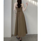 ダークベージュ | Louere バックレースアップフレアキャミワンピース | Louere