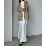 Louere ハイウエストサテンバイヤスナロースカート | Louere | 詳細画像14