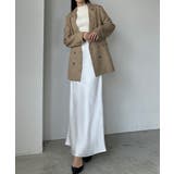 Louere ハイウエストサテンバイヤスナロースカート | Louere | 詳細画像15