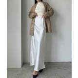 Louere ハイウエストサテンバイヤスナロースカート | Louere | 詳細画像18