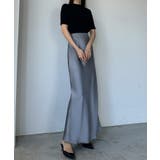 Louere ハイウエストサテンバイヤスナロースカート | Louere | 詳細画像7