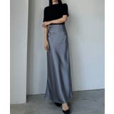Louere ハイウエストサテンバイヤスナロースカート | Louere | 詳細画像8