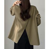 ダークベージュ | Louere バックスリットテーラードジャケット | Louere