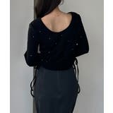 Louere ラインストーンドロストTシャツ | Louere | 詳細画像1