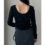 Louere ラインストーンドロストTシャツ | Louere | 詳細画像4