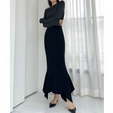 ブラック | Louere イレヘムニットマーメイドスカート | Louere