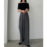 ダークグレー | Louere ツータックスラックス | Louere