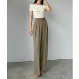 ダークベージュ | Louere ツータックスラックス | Louere