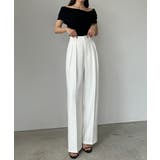 ホワイト | Louere ツータックスラックス | Louere