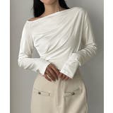 ホワイト | Louere ワンショルドレープカットソー | Louere