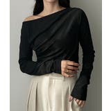 チャコール | Louere ワンショルドレープカットソー | Louere