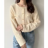 アイボリー | mipiarl ぽこぽこ金ボタントップス | JUNOAH