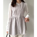 ライトグレー | mipiarl  ラメツイードパールボタンペプラムトップス（薄手） | JUNOAH