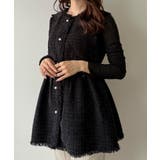 mipiarl  ラメツイードパールボタンペプラムトップス（薄手） | JUNOAH | 詳細画像3 