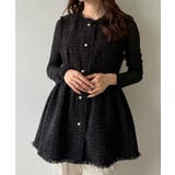 mipiarl  ラメツイードパールボタンペプラムトップス（薄手） | JUNOAH | 詳細画像5 