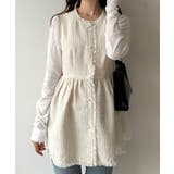 mipiarl  ラメツイードパールボタンペプラムトップス（薄手） | JUNOAH | 詳細画像6 