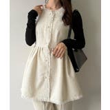 mipiarl  ラメツイードパールボタンペプラムトップス（薄手） | JUNOAH | 詳細画像7 