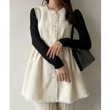 mipiarl  ラメツイードパールボタンペプラムトップス（薄手） | JUNOAH | 詳細画像8 