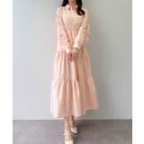 ピンク | mipiarl  袖リボンティアードシャツワンピース【一部ぺチスカートセット】 | JUNOAH