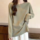 グリーン | ラウンドネックトップス レディース トップス | Dewlily