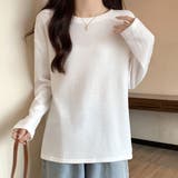 ホワイト | ラウンドネックトップス レディース トップス | Dewlily