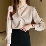 ベージュ | チョーカーデザインブラウス レディース トップス | Dewlily