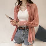 ピンク | シアー長袖シャツ レディース トップス | Dewlily