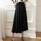 ブラック | ミモレ丈フレアスカート レディース 春服 | Dewlily
