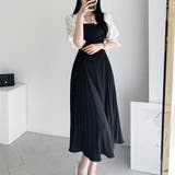 サロペットプリーツロングワンピース レディース 春服 | Dewlily | 詳細画像14