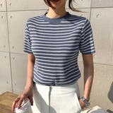 ボーダー半袖ニットソー レディース トップス春服 | Dewlily | 詳細画像11 