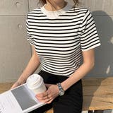ボーダー半袖ニットソー レディース トップス春服 | Dewlily | 詳細画像12 