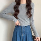 ラウンドネック長袖Tシャツ レディース トップス | Dewlily | 詳細画像13 