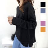 オーバーサイズロングTシャツ レディース 長袖 | Dewlily | 詳細画像1 