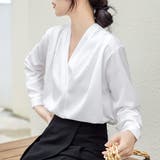 Vネックシンプル長袖シャツ レディース トップス | Dewlily | 詳細画像11 